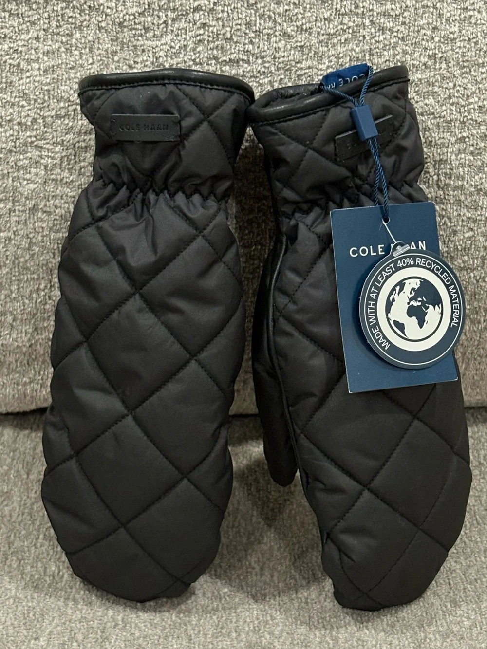 Cole Haan Faux Fur Lined Quilted Puffer Mittens